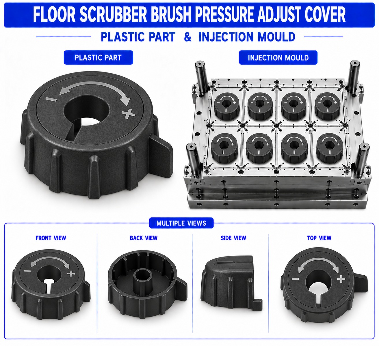Floor Scrubber Plastic Brush Pressure Adjust Cover Mould and Moulding Service